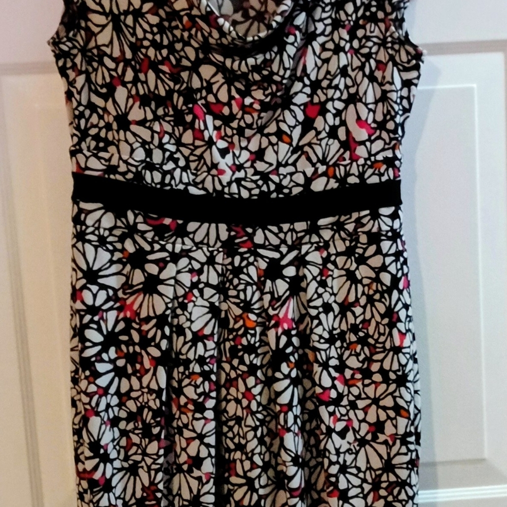 Alfani Black and White Floral Midi Dress